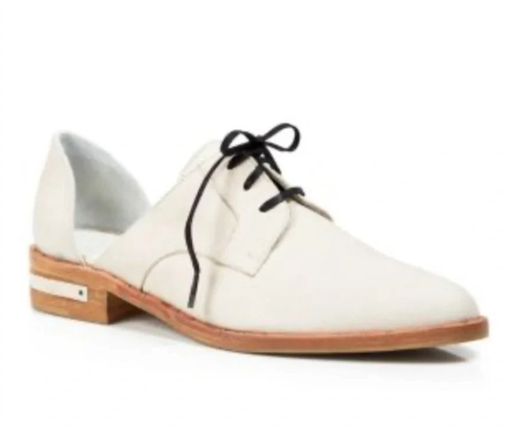 Freda Salvador Womens Leather Lace Up D'Orsay Oxford Flats Ivory Size 8 S000166